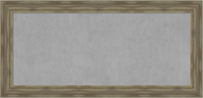 Amanti Art Grey Framed Magnetic Board 26x54 Oversize Vision Board for use with Magnets, 100% Metal Sheet to Display Items as Office Decor or for Home Organization in mudroom, Kitchen or Kids Room