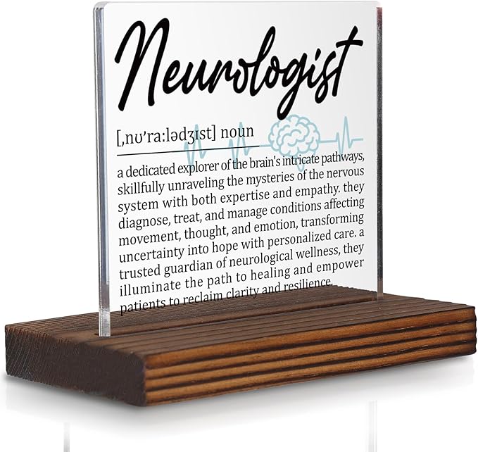 Neurologist Gifts, Thank You Appreciation Gifts for Brain and Nerve Specialists Week Graduation Birthday Christmas Medical Neurology Doctor Office Desk Decor Decorative Signs Plaque PA013
