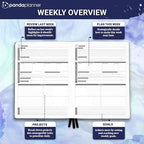 Panda Planner Pro A4 Daily Planner 2026 – 6 Month Undated Planner with Hourly Schedule, Large 8.5x11 Layout, To Do List, Daily Journal, Goal Planner, Habit Tracker & Gratitude Organizer for Home/Office – Purple