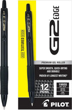 Pilot, G2 Edge Premium Gel Roller Pens, Fine Point 0.7 mm, Gel Pens Black Ink, Pack of 12 - Ideal for School, Journaling & Office Writing