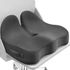 CushZone Seat Cushion, Memory Foam Office Chair Seat Cushion for Office Chairs/Car/Long Trip/Desk Chair/Gaming, Extra Large Size for Sciatica & Hip & Tailbone Pain Relief, Sciatica Support (Grey)