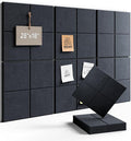 Fluxynara Felt Bulletin Board Tiles -28"x18" Cork Board Alternative for Office Decor, Push Pin Board Wall Organizer 6-Pack-Deep Charcoal Blue