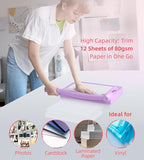 Firbon 12" Guillotine Paper Cutter, Heavy Duty 12-Sheet Capacity Trimmer for Cardstock, Photos, Scrapbooking, Office, Classroom, Studio (Purple)