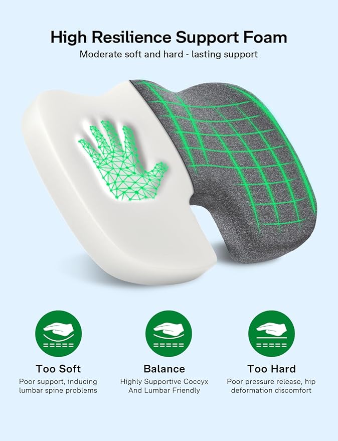 Medisana Gel Wheelchair Cushions for Pain Relief, GC 100 Seat Cushion for Tailbone, Sciatica, Back & Hip Support and Pressure Sore, Ergonomic Office Chair Cushion for for Seniors and Adults
