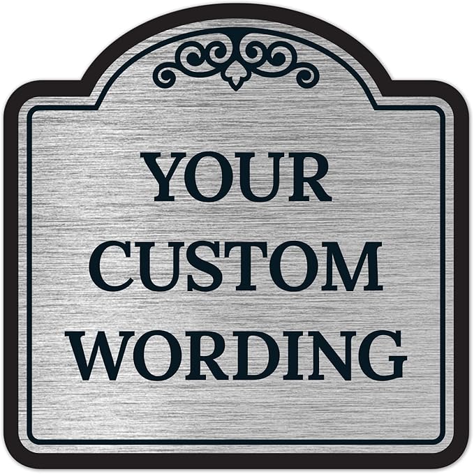 Custom Decorative Sign, Personalized Metal Sign for Business, Driveway, Home, Airbnb, Office Door Plaque, Brushed Nickel Sign, 24x24 Inches, ACM, Fade Resistant, Made in USA by Sigo Signs