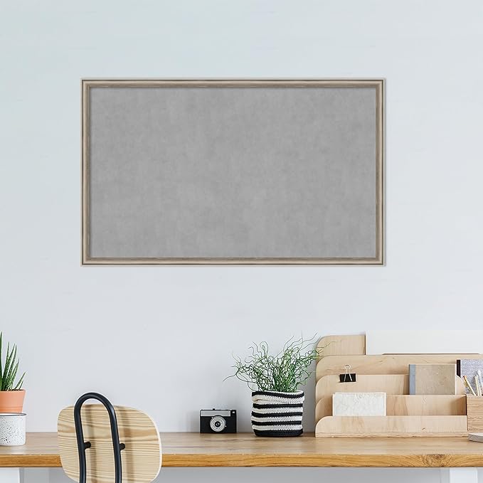 Amanti Art Silver Framed Magnetic Board 26x42 Large Vision Board for use with Magnets, 100% Metal Sheet to Display Items as Office Decor or for Home Organization in mudroom, Kitchen or Kids Room