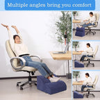 OpyTikar Foot Rest for Under Desk at Work.Multifunctional 3-Tier Foot Stool,with Washable Footrest.for Under Desk,Office Chair Gaming Chair & Sofa,Leg Elevation Pillow,Supports Posture (Dark Blue)