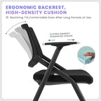 40 Pack Chairs Stackable Conference Room Chairs with Wheels and Paddle, Ergonomic Mesh Back and Arms for Home Office Desk Folding Chairs (20 Boxes)