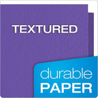 Oxford Twin-Pocket Folders, Textured Paper, Letter Size, Purple, Holds 100 Sheets, Box of 25 (57514EE), 8-1/2 x 11