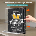 Yeahjiae 6 Pack T-Shaped Acrylic Sign Holder 8.5 x 11, Double Sided Clear Stand for Letter Size Paper, Essential Office Supplies for Menu, Tabletop, Counter & Wall Display, Garage Sale & Picture Frame for Office, Restaurant, Store, Home