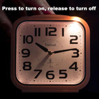 Tinload 5.5" Large Analog Alarm Clock Silent Non Ticking, Gentle Wake, Beep Sounds, Increasing Volume, Battery Operated Snooze and Manual Light, Easy Set,White (Best for Elder)