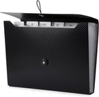 Cesil Black 7-Pocket Expanding File Folder, 33x24x3.5cm, A4, Letter, Polypropylene, Paper, 1x