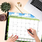 DIBAOLU Desk Calendar 2026,Large Desk Calendar 2026-2027 22x17,18 Month,January 2026 to June 2027,Suitable For Home, School Or Office, Monthly Planning Calendar,With Plastic Cover