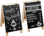 Juvale Mini Chalkboard Easel Signs - 2-Pack, Black, 4.5 x 7.5 in - Tabletop Chalkboard Sign Stand, Double-Sided Display for Wedding, Restaurant Menu & Catering Event Decor