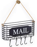 SRIWATANA Mail Key Holder for Wall, Mail Organizer Wall Mount, Small Size, Black