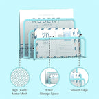 SUPEASY Mail Organizer for Desk, Mesh Metal Mail Holder Countertop with 3-Slot, Letter Sorter File Holder, Office Envelope Organizer for Mails (Blue)