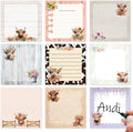 Highland Cow Sticky Notes Set - Lovarywow 9 Pack Highland Cow Sticky Notepad Cute Animals Sticky Notes 3"X3" Adhesive Post Memo Pad Gifts Office Home Cow Print School Supplies 450 Sheets