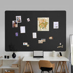 Lightomorrow Large Bulletin Board - 72 x 48 Inches, Decorative Felt Pin Board for Wall - 6' x 4' Foldable Photo Display Board with Self-Adhesive Tape, Includes 20 Push Pins - Black