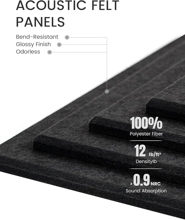 Fluxynara Large Felt Bulletin Board 36" x 24" Cork Board Alternative-6 Pack with 40 Safe Removable Adhesive Tabs, Cork Boards for Walls Cork Board for Home Office Classroom Pin Board - Charcoal Gray