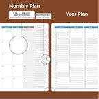 IN-LUXPRO Planner 2026 Daily Weekly and Monthly,11.5"x8.5",12 Months Spiral Bound Calendar Agenda with Self-adhesive Pen Holder,2026 Appointment Book with Vegan Leather Soft Cover,Brown
