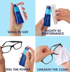Clear View Portable Lens Cleaner Kit – Travel Size with Premium Cleaning Solution, Refillable Spray + Microfiber Cloth, Safe for All Lenses, Compact & On-the-Go