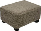 CAROLMADE Small Foot Stool Ottoman Footstool with Legs Under Desk Footrest for Living Room Bedroom and Office, Soft Coffee
