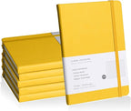 EMOMAS Lined Journal Notebook, 6Pack Hardcover Notebook for Men & Women – Journals for Writing, Work, School, Home & Daily Notes, 160 Pages – Medium A5, 5.7"x8", 100 gsm Thick Paper (Bright Yellow)