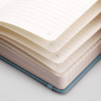 EMSHOI Notebook College Ruled - 256 Numbered Pages, 120 Gsm Thick Paper, A5 Hardcover Leather Lined Journal for Men & Women Work School Journaling Writing Diary 5.7" X 8.3"(GrayBlue)