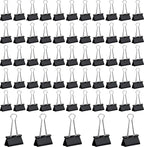 60 PCS Large Binder Clips – 2Inch 51mm Big Black Metal Paper Clamps, Extra Strong Binder Clips for Thick Documents/Office and Home Supplies