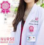 Aoryalps Retractable Badge Reel Holder Retractable with ID Clip for Nurse Nursing Name Tag Card Nursing Student Teacher Doctor Medical Assistant Work Office Clip-Gifts for Nurse