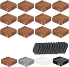 shouwuhho Furniture Risers, 12 Pack Bed Risers with Non-Slip Grip and Heavy Duty Support, 1 Inch 2 Inch 3 Inch 4 Inch Height Lift for Couch, Sofa, Table, Desk, Chair, Refrigerator - Brown, 1 Inch