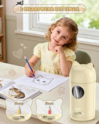 AFMAT Electric Pencil Sharpener, Colored Pencil Sharpener for φ7-8mm Pencils, Auto in & Out, Rechargeable & Cordless, Fully Automatic Hands-Free Pencil Sharpeners for Classroom Home Office PSX9