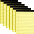 MSKKSM Legal Pads 8.5 x 11, 6 Pack Yellow Note Pads 8.5 x 11 Writing Pads, Wide Ruled Legal Notepads, Lined Pads of Paper Yellow Paper Pads, 30 Sheets Per Notepad for School, Home, Office, Business
