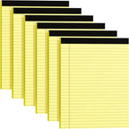 MSKKSM Legal Pads 8.5 x 11, 6 Pack Yellow Note Pads 8.5 x 11 Writing Pads, Wide Ruled Legal Notepads, Lined Pads of Paper Yellow Paper Pads, 30 Sheets Per Notepad for School, Home, Office, Business