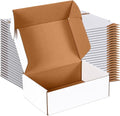 JOWLOT 9x6x3 inch Small Shipping Boxes Set of 25, White Corrugated Cardboard Box Literature Mailer for Mailing Packing Moving and Storage