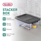 Sterilite Box Stacker Modular Clear 16QT 14723V06