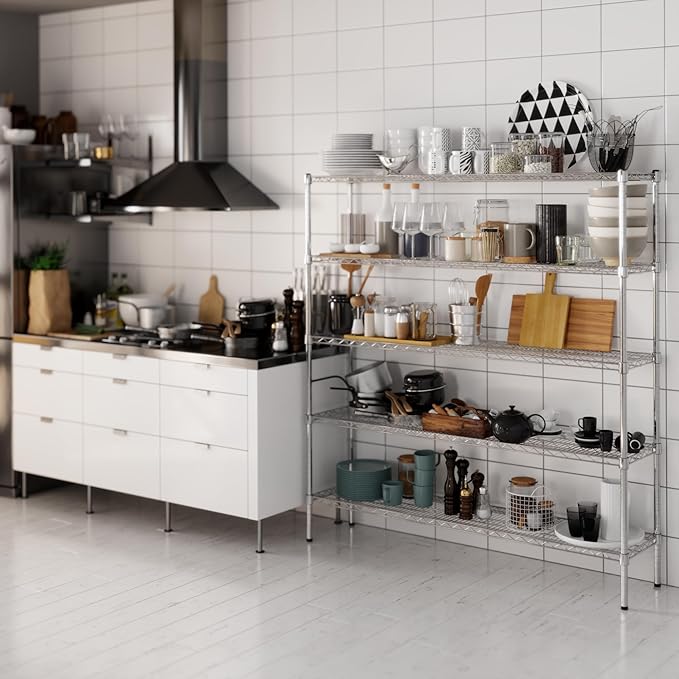 Regal Altair 14" Deep x 60" Wide x 64" Height Wire Shelving Kit | 5-Tier | NSF Commercial Storage Rack Unit