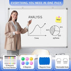 Grtard 36" x 24" Magnetic Dry Erase Whiteboard for Wall, Large Hanging Magnetic White Board with Marker & Magnets, Smooth Writing Dry Erase Board for Office & Home, Christmas Practical Gift Idea