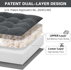 TANYOO Recliner Seat Cushion for Elderly - Patented Dual Design for Sagging Recliner Replacement & Easy Get Up, Booster Cushion Relieves Back Pain from Sofa, Couch, Chair 20x20x4 Inches Dark Grey