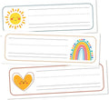 30 Name Tags for Classroom Cubbies, 3x9 in Rainbow Sunshine Name Plates for Desks, Classroom Must Haves for Teachers Elementary - A03