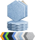 Amantech 12 Pack Acoustic Panels Self Adhesive Sound Proof Foam, High Density Sound Acoustic Foam Panel, 12X10.23X0.4 Inch Hexagon Wall Panels in Home,Office,Reccording Room,Studio(Light Sky Blue)