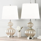 White Texture Lamp Shades Set of 2 Drum Lampshades Replacemnt for Table Lamps Floor Lamps-11"Top × 13" Bottom × 10" High(Spider),Required Assembly-Modern Table Lamps for Bedrooms-By GO&SO