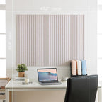 Lightomorrow Large Bulletin Board, 48 x 36 inches Felt Board Decorative Pin Board, 4' x 3' Cork Board Alternative for Wall, Foldable Photo Board with 20 Pushpins - Oatmeal Stripes