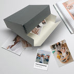 Lineco Archival Museum Storage Box with Removable Lid and Drop Front Design, 8.5 x 11 x 3 Inch. Preserve Longevity, Store Photos, Documents, Cards, Magazines, Prints, DIY. Gray