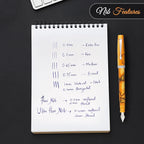 FPR Himalaya V2-Chrome Ultra Flex Nib Pen - Twist-Style Converter Filled Calligraphy Pens for Writing-Fancy Pens for Men & Women - Flex Fountain Pen w/Metal Clip & Cap Ring (Saffron Orange Acrylic)