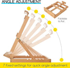 MEEDEN Heavy-Duty Tabletop Studio H-Frame Wooden Easel- Solid Beech Wood Adjustable Artists Desktop Wood Easel Table for Artist, Beginners & Teens- Holds Canvas Art up to 23" High