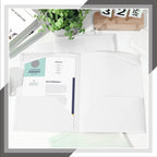 Henoyso 18 Pcs Plastic Folders with Clear Front Pockets Heavy Duty File Folders with 2 Pockets and Card Slot for Student Communication School Office Presentation Report (White)