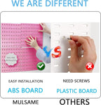 MULSAME Pegboard Combination Kit, 25.2" x 25.2" Wall Mounted Storage Set with 4 Pegboards & 20 Accessories Hanging, Peg Boards Organizer
