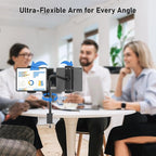 TeQable Tablet Stand for Desk, Gooseneck iPad Holder Clamp Mount, 360° Adjustable Arm Mount for iPad Pro/Air/Mini, Kindle Fire, Galaxy Tabs, 4.7"-13.5" Tablets, for Kitchen, Work, Video Call, Bed