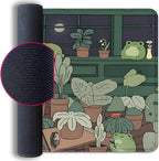 Cute Frog Desk Mat Mouse Pad,Cartoon Frog Desk Pad,Kawaii Green Desk Decor,Desk Mat for Frog Desktop,Stitched Edges Non-Slip Waterproof Rubber Base Mous Mat for Office Home Work Gaming(27.5X11.8 in)